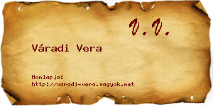 Váradi Vera névjegykártya